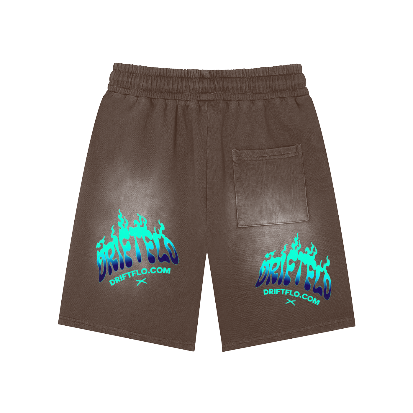 Rectangle Patch Monkey Washed Shorts - 360 GSM