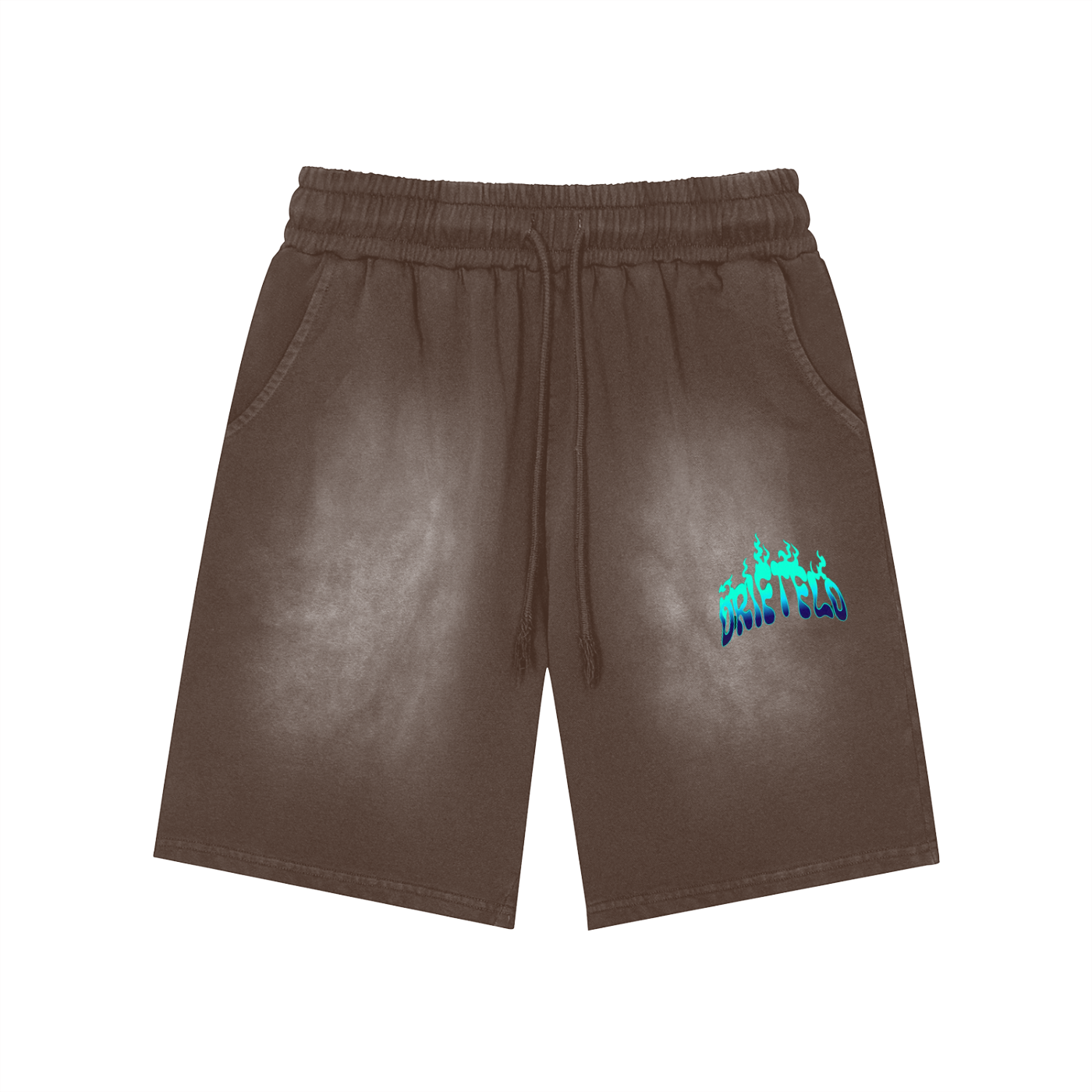 Rectangle Patch Monkey Washed Shorts - 360 GSM