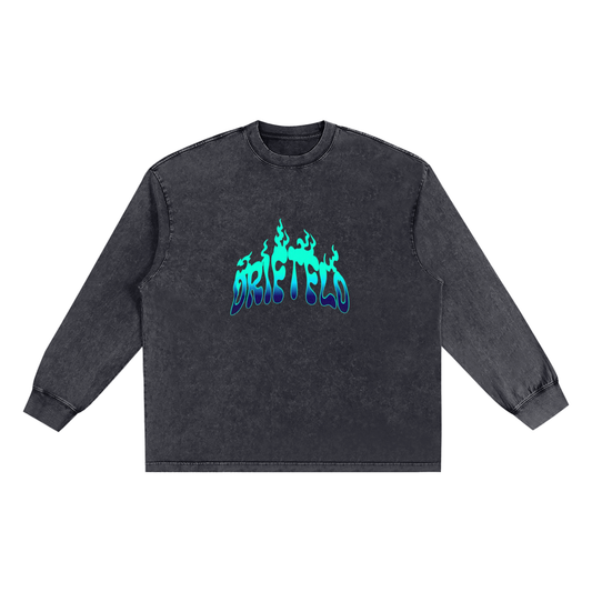 Snow Washed Oversize Long Sleeve T-shirt